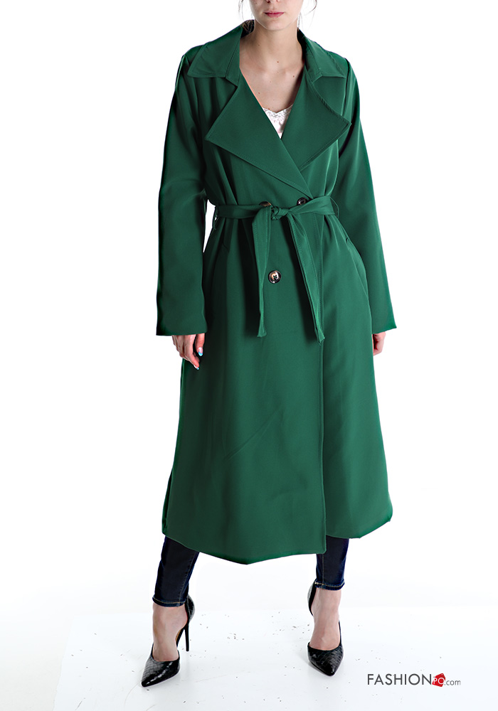  double-breasted Trench Coat with belt with buttons
