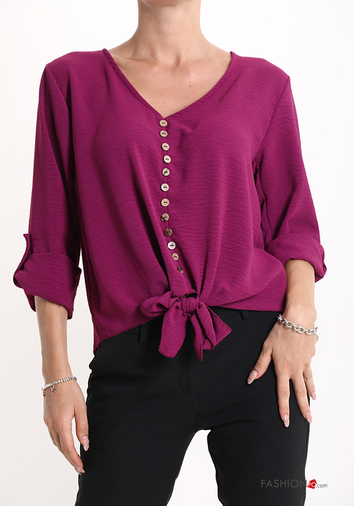  v-neck Shirt with bow