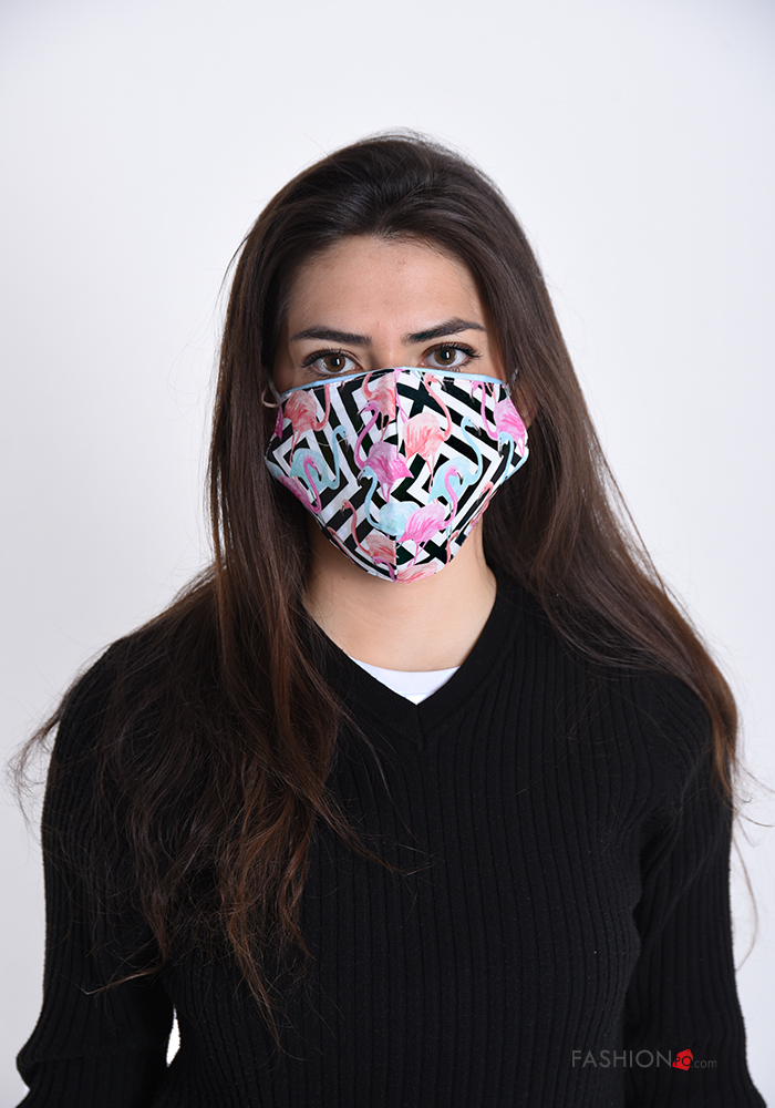  Graphic Print Cotton Face mask 