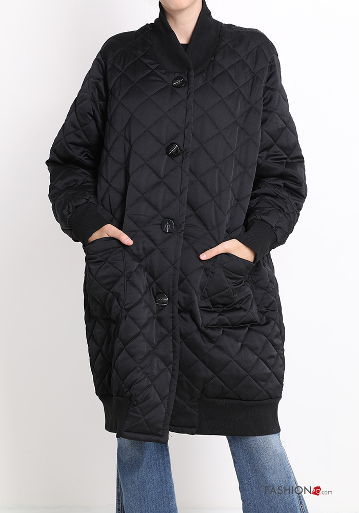 Puffer Jacket with buttons with pockets