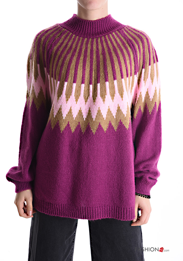  Geometric pattern Sweater Rollneck