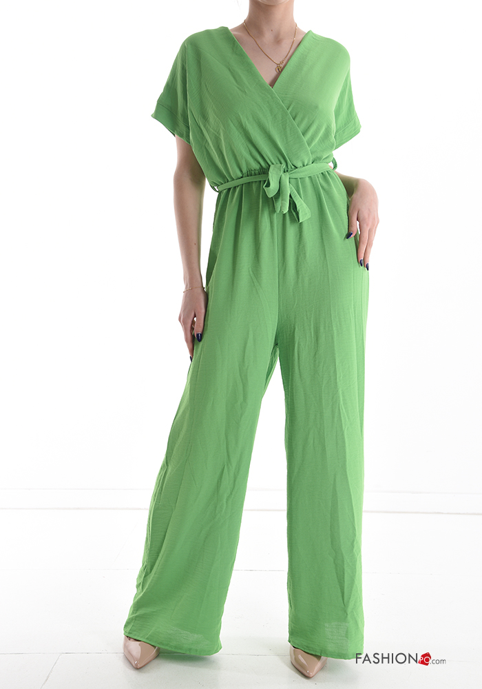  v-neck Jumpsuit with bow