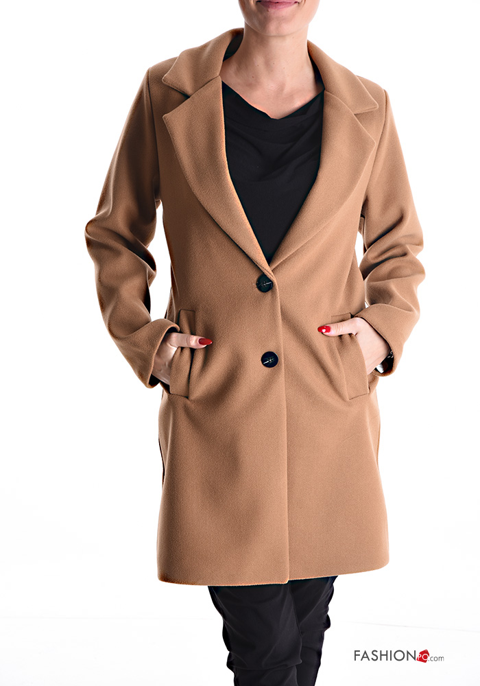  Coat with buttons with lining with pockets