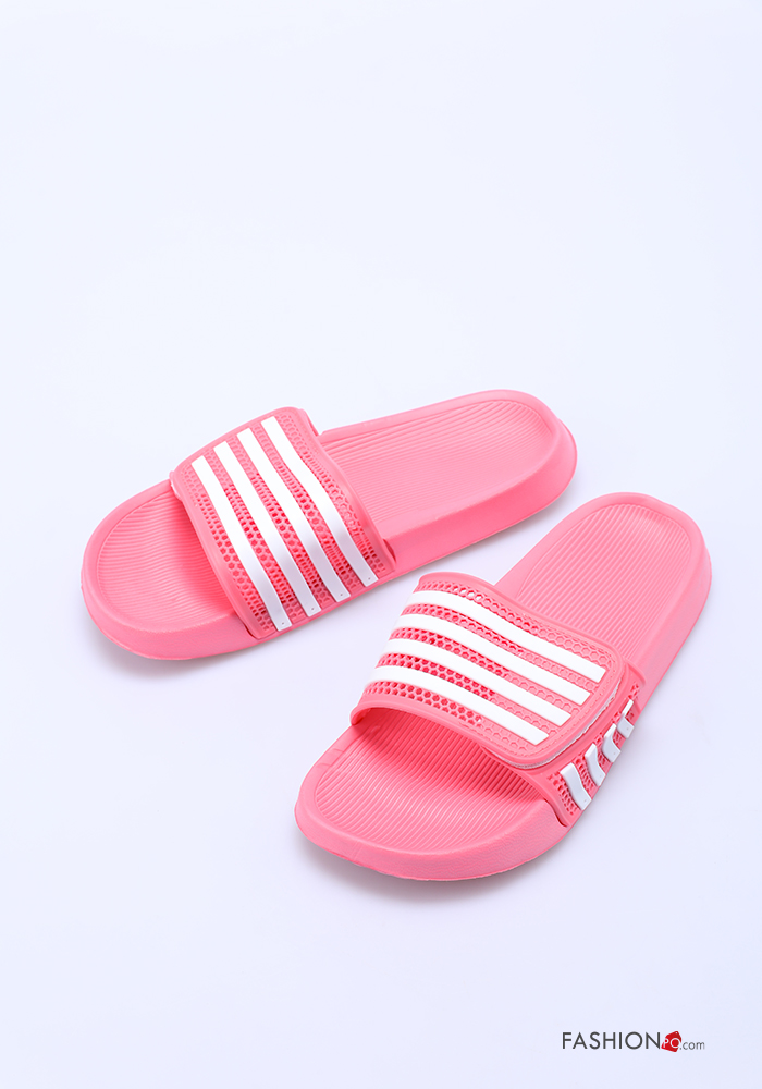  Striped Slide Sandals 