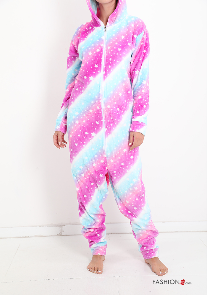 Pijama  com fecho Padrão colorido