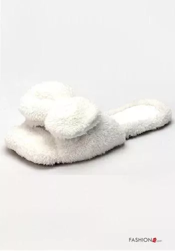  faux fur Slippers with bow