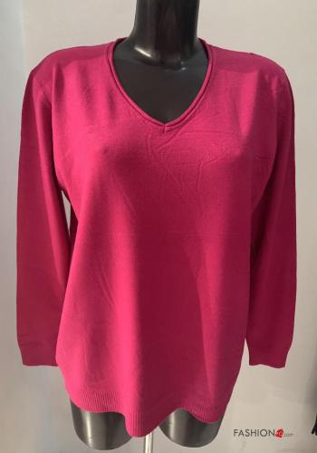  Casual Long sleeved top  Cerise