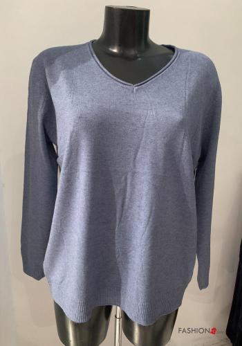  Casual Long sleeved top  Light denim
