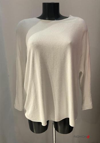  Camiseta de manga larga Estilo Informal  Blanco