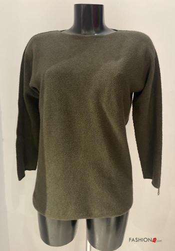  Sweater boat neckline Grey asparagus