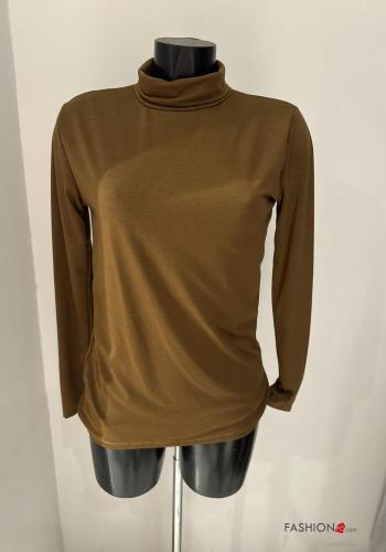  Long sleeved top Rollneck Light brown