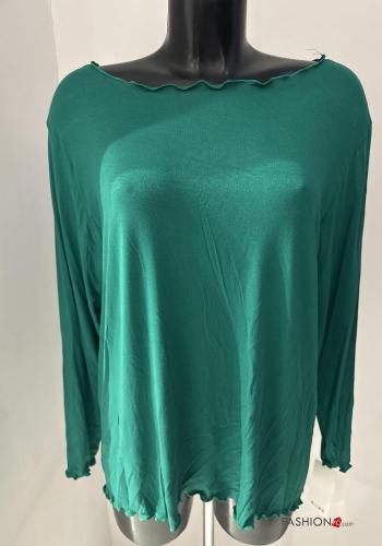  Casual Long sleeved top  Green