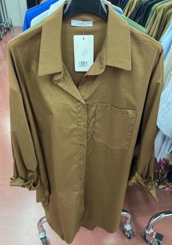  Cotton Shirt with pockets Brown