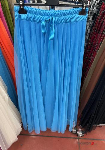  Saia tule com laço com forro  Turquesa