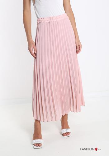  pleated Longuette Skirt  Pink