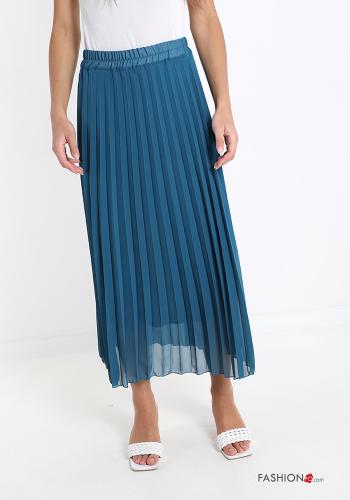  pleated Longuette Skirt  Teal