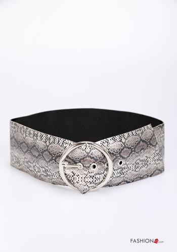  Animal print adjustable Genuine Leather Belt  Black