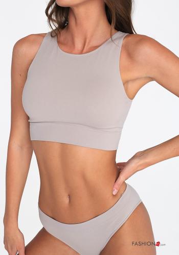  nahtloser lange Top  Silber