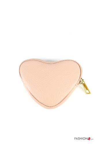  Genuine Leather Coin Purse with zip Pink