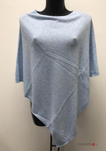  Poncho aus Kaschmir-Mischung  Himmelblau