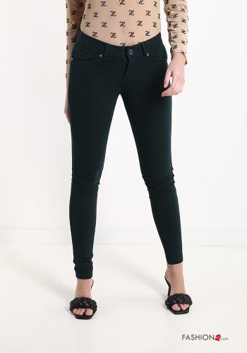  Leggings in Cotone con tasche  Verde bottiglia