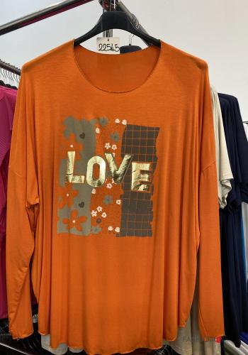  Maglietta a manica lunga Fantasia stampata  Arancione