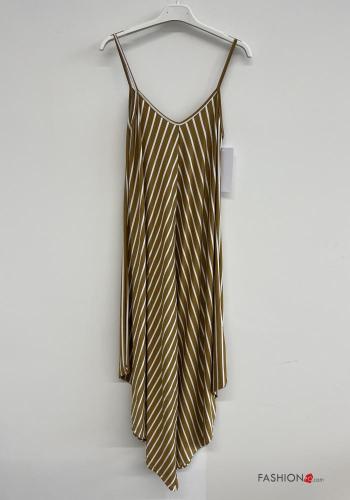  Striped Jumpsuit with pockets Light brown