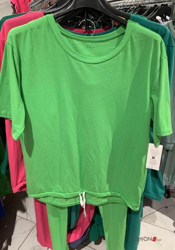  Tuta sportiva in Cotone con tasche con fiocco  Lime
