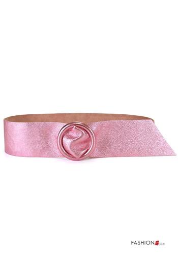  adjustable Genuine Leather Belt  Pink