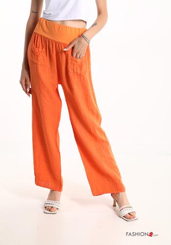  Linen Trousers with pockets Orange