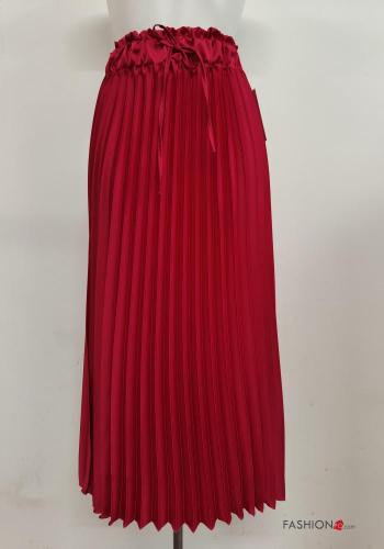  Saia cetim plissê Longuette com laço  Fuxia