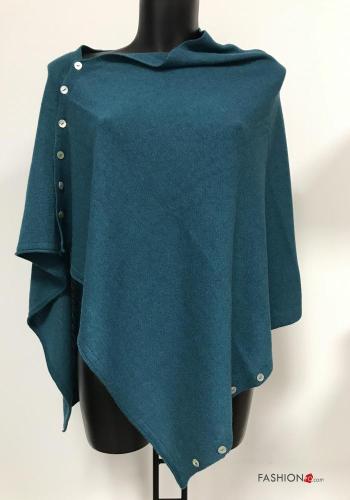  Cashmere Blend Poncho  Teal