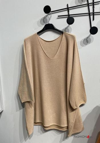  Jersey extra grande con cuello en v  Alquitrán