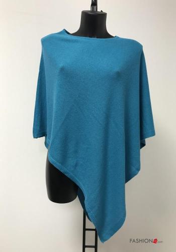  Poncho aus Kaschmir-Mischung  Türkis