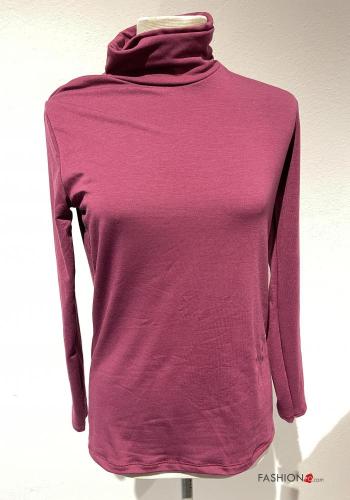  Long sleeved top Rollneck Cerise