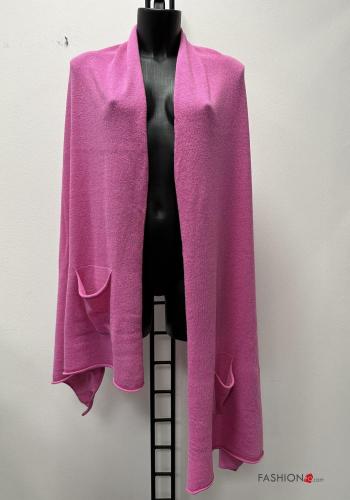  Cashmere Blend Shawl with pockets Light magenta