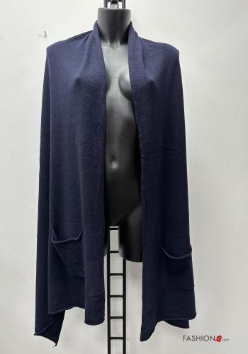  Cashmere Blend Shawl with pockets Blue