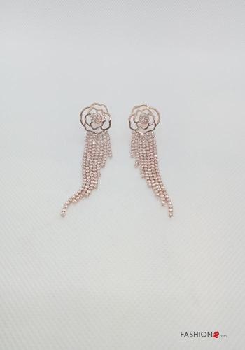  Earrings with rhinestones Rose gold