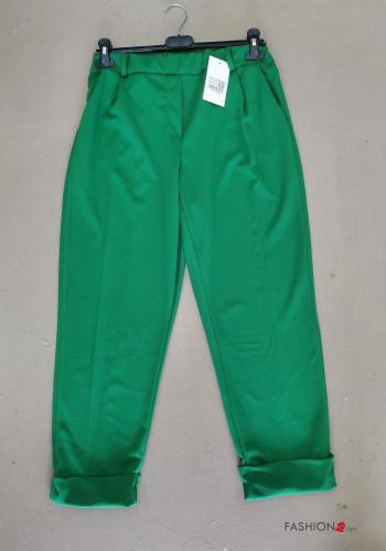  Pantalone con tasche con elastico  Verde