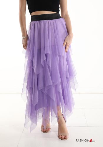  Gonna tulle Longuette con balze  Ametista