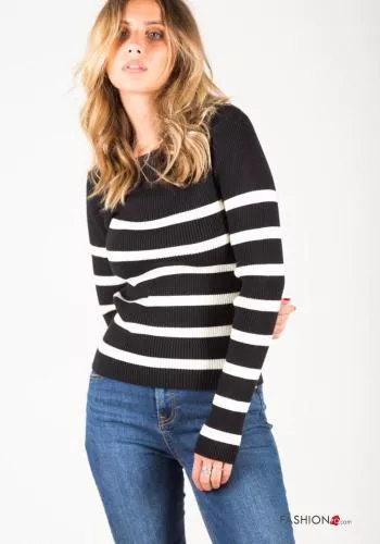 Striped Ribbed Sweater 
