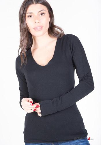  Maglione scollo a V  Nero