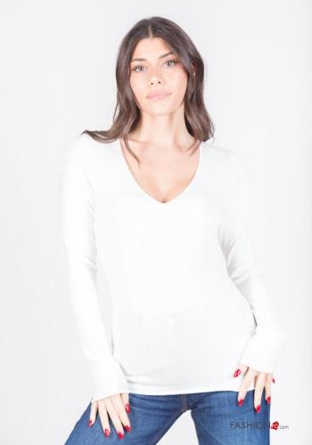  Maglione scollo a V  Avorio