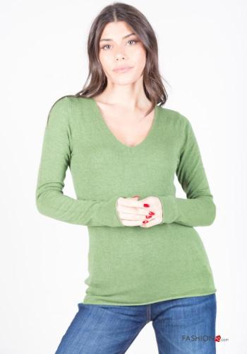  Maglione scollo a V  Asparago