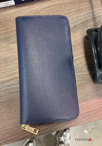  Genuine Leather Wallet with zip Midnight blue