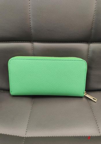  Genuine Leather Wallet with zip Green