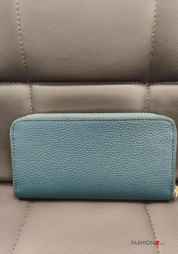  Genuine Leather Wallet with zip Teal
