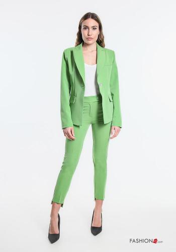 Suit with buttons Green