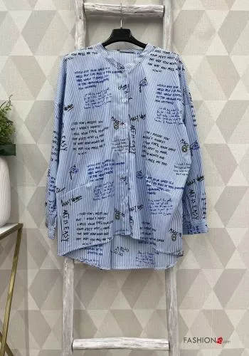  Streifenmuster Hemd aus Baumwolle 