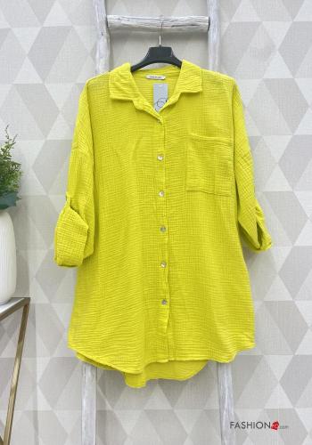  Cotton Shirt with pockets Lime